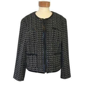 Michael Kors Tweed Zip Up Blazer